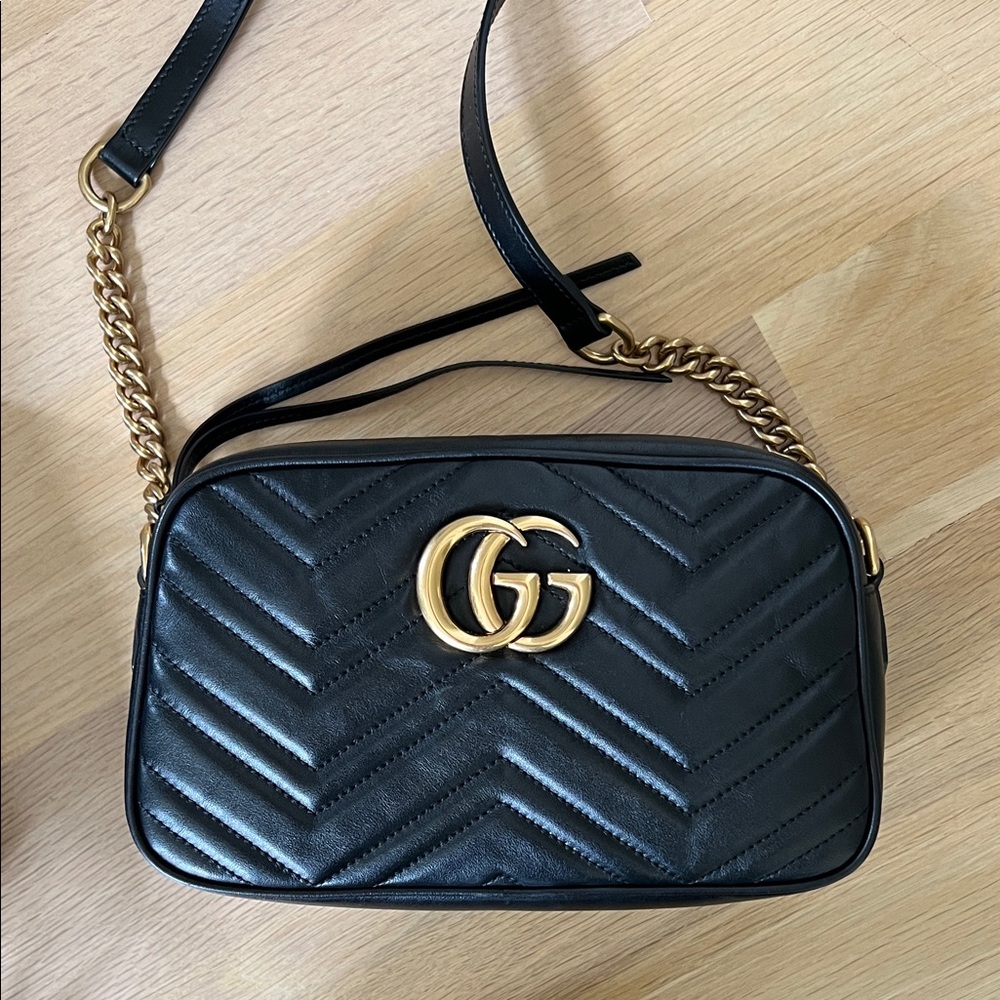 Gucci Black Quilted Leather Marmont Bag - Verified Authenticity